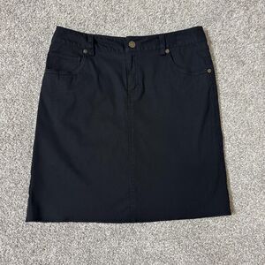 Tori Richard Skirt Womens 4 Black Cotton Stretch A-Line 5 Pocket Zip Fly Twill